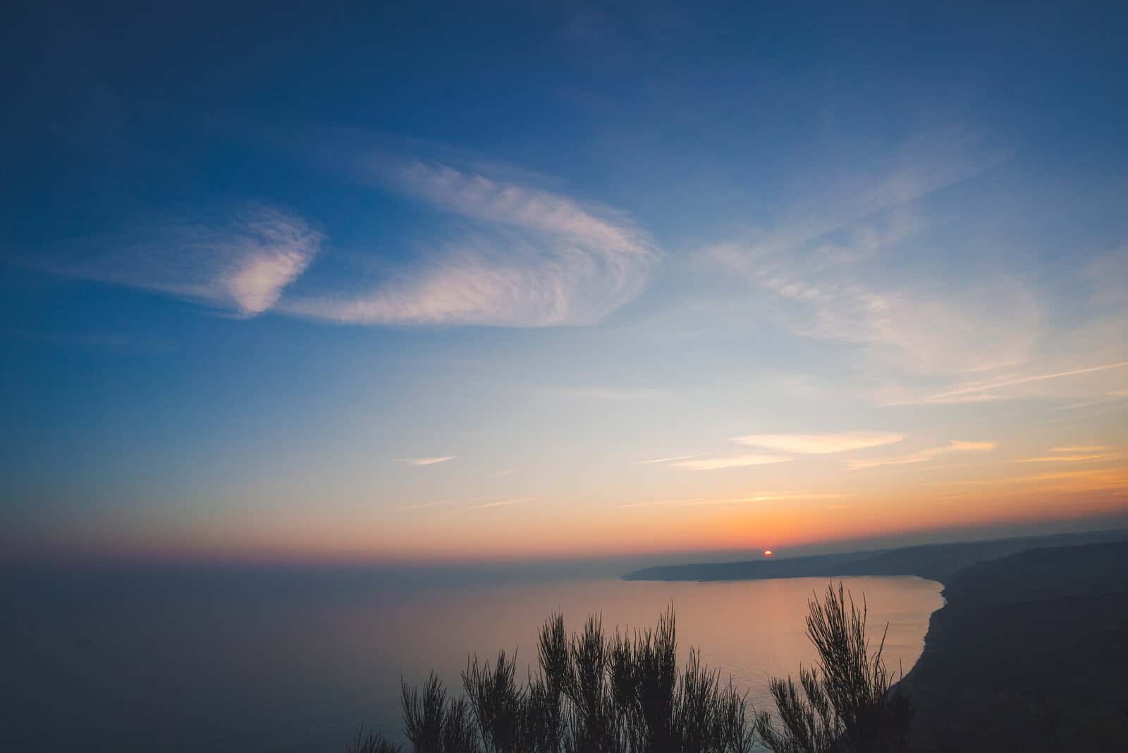 Landscape photo of Sunset at Spring Equinox Golden Cap Dorset
